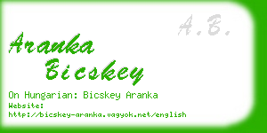 aranka bicskey business card